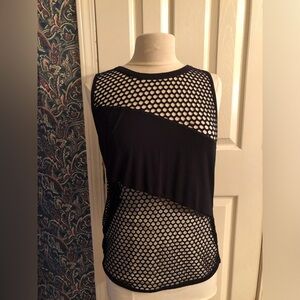 Yogalicious large black mess sleeveless top